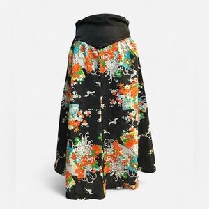 Floral Black Skirt